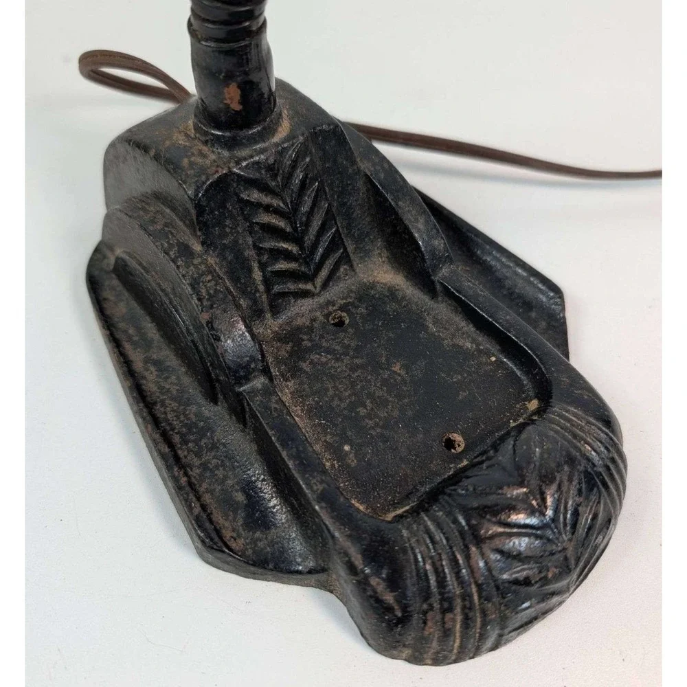 Vintage‎ Working Art Deco Industrial Gooseneck Desk Lamp Light Cast Iron Base